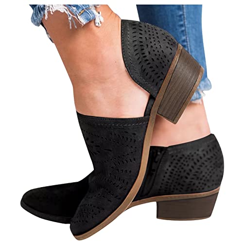 Bottines en cuir pour talon compensé à porter en soirée décontractée
