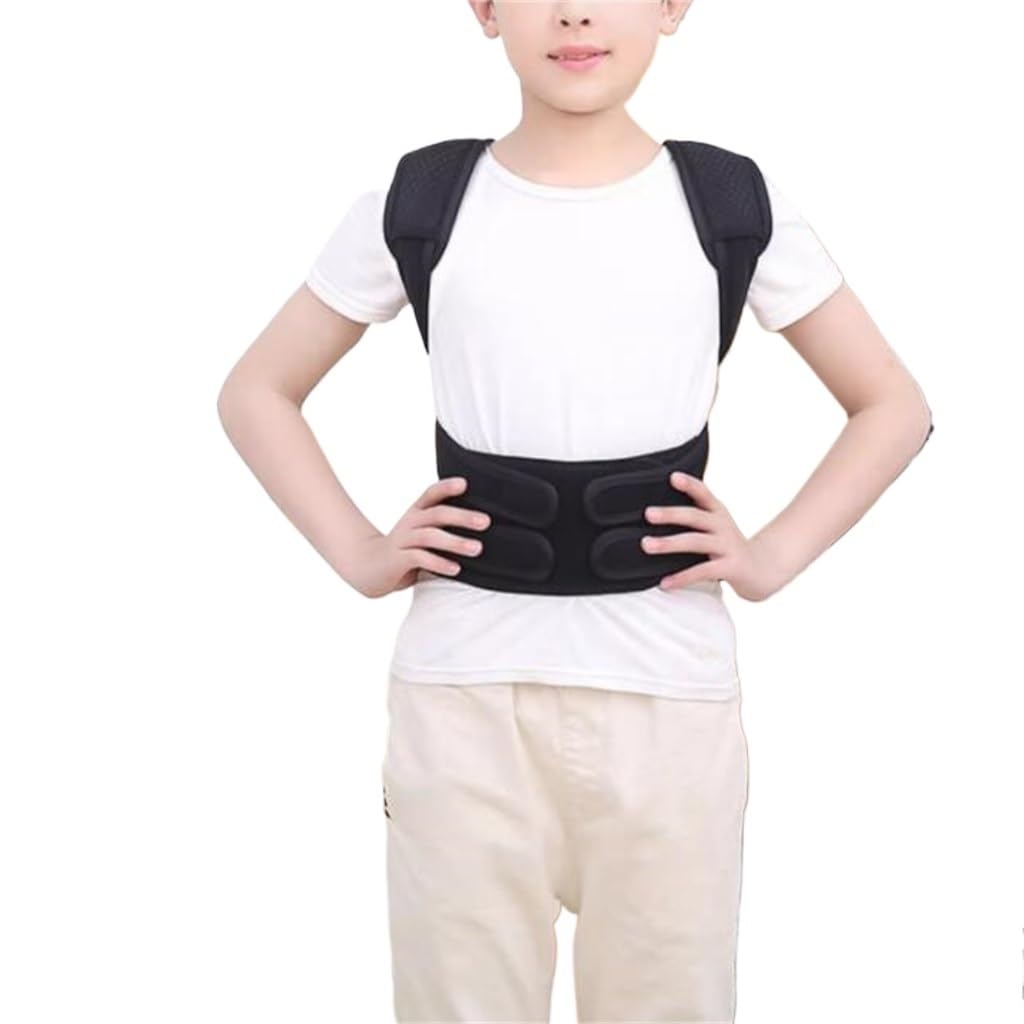 Hback orthotics with juvenile anti-camel corrector sitting high and low shoulder breathable(Large)