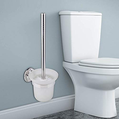 Image of Milltrip Toilet Brush and Holder Set, Stainless Steel Wall Mounted Bathroom Toilet Brush with Holder