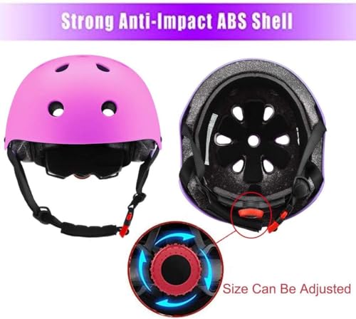Image of Adjustable Helmet for Ages 3-16 Kids Toddler Boys Girls Youth,Protective Gear with Elbow Knee Wrist Pads for Multi-Sports Skateboarding Bike Riding Scooter Inline skatings Longboard Roller Skate