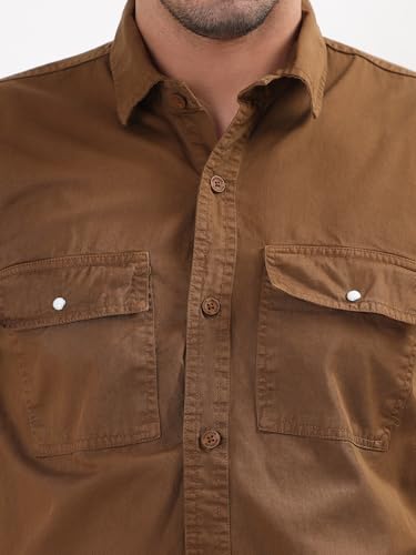 Image of Premium Men Plain Shirt Full Sleeve | Button Down Collar RFD Lightweight Fabric | Regular Fit Casual Wear Shirt with Double Pocket Design