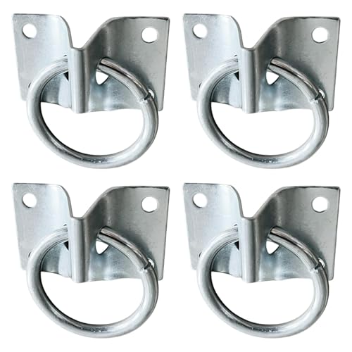 rockible 4 Pieces Horse Tie Ring Tie Ring on Plate Practical Horse Stable Tool Professional Durability Tether Premium Accessory