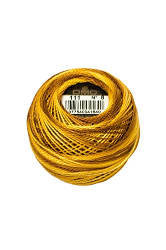Dmc Pearl Cotton Ball Size 8 87yd-Variegated Mustard miniatura 1