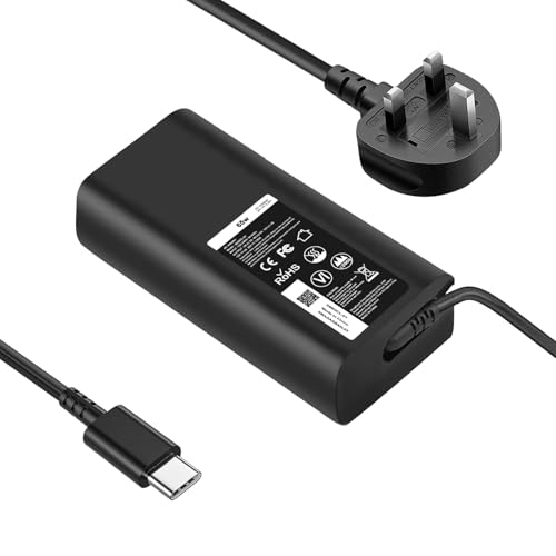 65W 45W USB Type C AC Power Adapter Laptop Charger Compatible With Dell XPS 13 9350 9360 9365 9370 9380 Latitude 5420 5520 5320 7420 5430 7390 7320 7400 3100 5190 Power Supply Cord