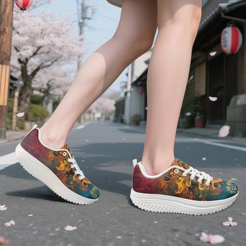 FOR U DESIGNS Women's Sneakers Platform Walking Shoes Casual Lace Up Running Shoes3