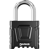 NOVLOCK Candado de combinación de alta resistencia para exterior – impermeable, negro