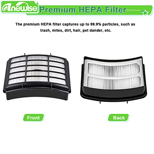 Anewise Vacuum Replacement Filter For Shark Navigator Lift-Away Zu503Amz, Nv350, Nv351, Nv352, Nv355, Nv356, Nv357,Nv358,Nv360, Uv540, Uv440, 2 Pre-Felt + 1 Hepa Filter Replace Part #Xff350 & Xhf350 #TOP4