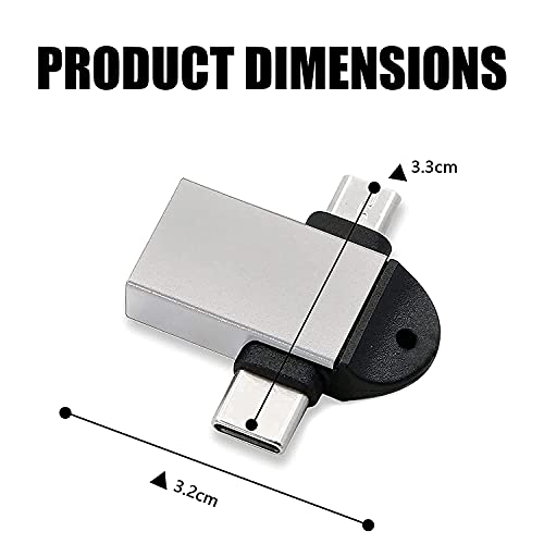 Image of Kanget 2 in 1 OTG Adapter Type C Micro USB OTG Male to USB A 3.0 Female Connector for Laptop Mobiles Tablet Smartphone Compatible with All Type C Devices.