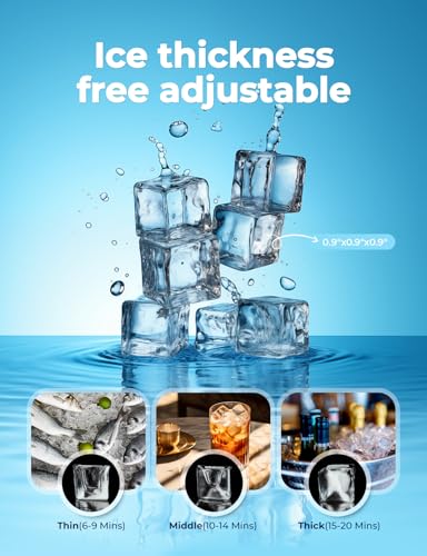 Image of 450LBS /24H Commercial Ice Maker Machine, 22 inch Air Cooled Ice Machine with 250LBS Storage Bin, Powerful Compressor, 182 Full Cube Ice Ready in 8-15 Min, Industrial Ice Maker for Restaurant Bar Cafe