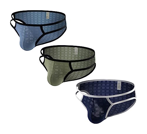 ONEFIT Mens Jockstrap Bikini Briefs with Hollow-out Waistband Panties Bulge Enhancing Pouch Underwear