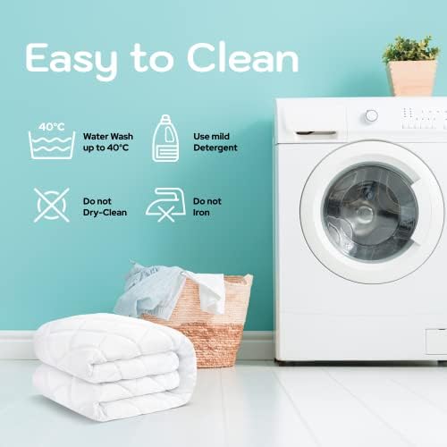 BedOre Quilted Mattress Protector - No Annoying Plastic - Stop Stain Spread Faster with Budge Proof Padded Mattress Protector - Single Mattress Protector - Not Waterproof - Single(91x193+30) cm