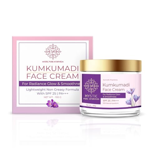Image of Kumkumadi Face Cream With Sunscreen SPF 25 PA+++ | Glowing & Hydrating Non-Sticky Lightweight Formula | For Brighter, Smooth & Youthful Radiance Skin -100G
