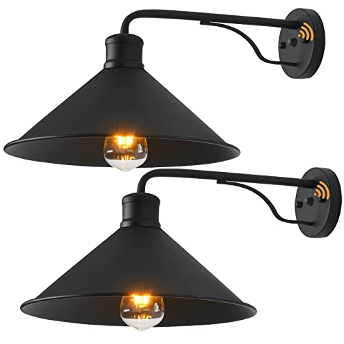 Victogate Dusk To Dawn Outdoor Light Fixture For Porch And House, 12" Exterior Barn Light With Dusk To Dawn Black Classic Light Fixture For Farmhouse (Set Of 2) #TOP5