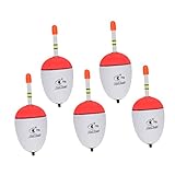 5 Stück Angel-Bobber-Haken-Werkzeug, Angelschwimmer, Boje, Angelschwimmposen, leuchtende Angelschwimmer, leuchtender Stab mit Lichtern, Seestange, glänzender weißer Schieber, Schaumstoffschwimmer