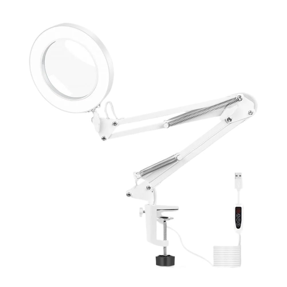 Accessori per microscopio da laboratorio Morsetto da scrivania Illuminazione Lente d'ingrandimento for saldatura con luce a LED Strumento di lettura for saldatura di terza mano Lampada da tavolo Lente