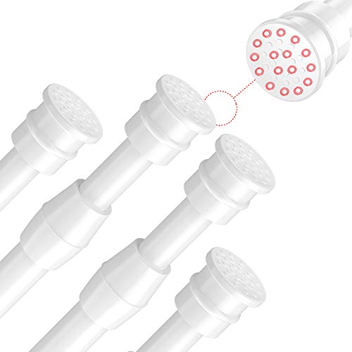 4PCS Spring Tension Curtain Rod 28-48 inch Adjustable Tension Curtain Rods Long Spring Rods Curtains Tension Rod White Curtain Adjustable Rods Windows Spring Loaded Curtain Rod Door Curtain Spring Rod
