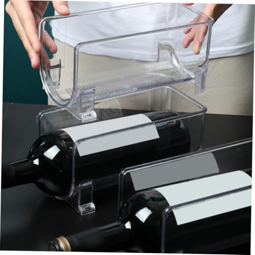 Casier à vin transparent compact avec tiroir empilable pour bouteille d'eau - 6
