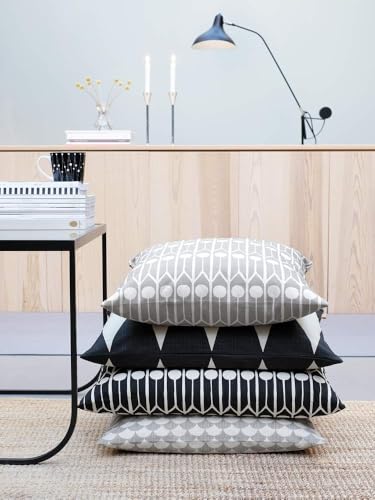 Coussin Déco 60x40 cm Arlequin Noir/Blanc grand format textile maison salon