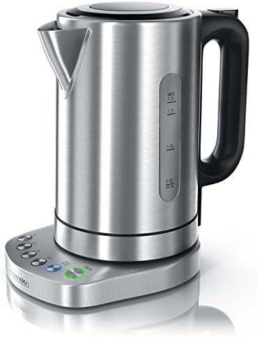 3000 Watt Edelstahl Wasserkocher mit Temperaturstufen - 4 wählbare Temperatureinstellungen - Warmhaltefunktion 30min - 3000W Leistungsaufnahme Schnellkoch Wasserkocher - integriert