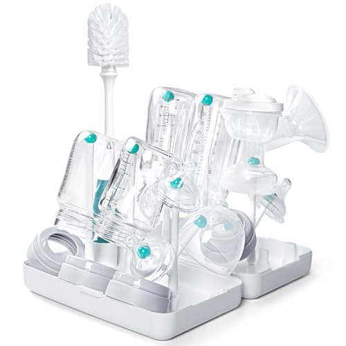 Image of Termichy Travel Baby Bottle Drying Rack, Compact Size with Large Capacity for Working Mom, Visit Families, Friends or Camping with Baby Teal