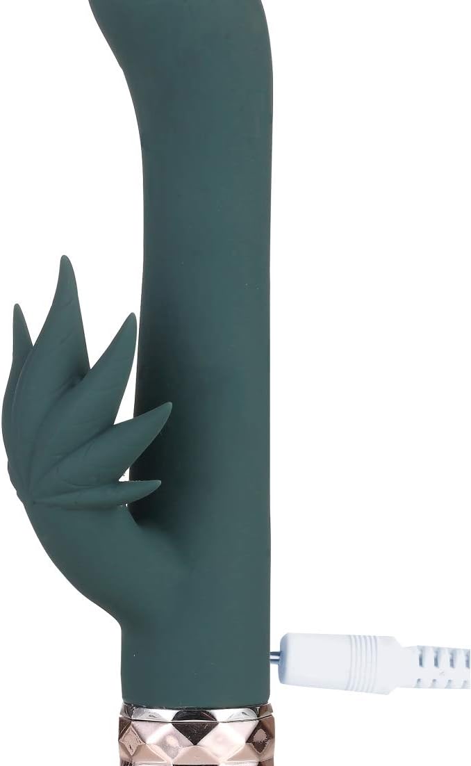 KUSHA Crystal Gems USB Rechargeable 10-Function G-SPOT Rabbit-Style Vibrator - Gray