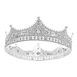 YADIRF King Crystal Wedding Tiara Vintage Rhinestone Crown Hair Bands For Men Birthday Prom Pageant Hair Accessories (Silver)