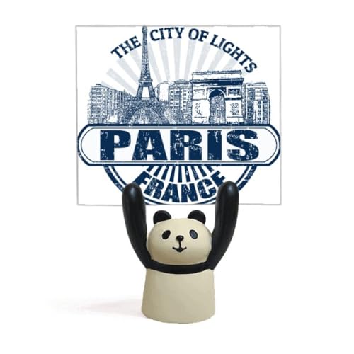 Cadeau souvenir de Paris avec figurine de panda de dessin animé et Tour Eiffel