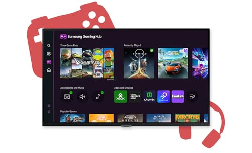 Samsung Smart Monitor M5 Noir - 32'' - Dalle VA, FHD (1920 x 1080), 60Hz, 4ms, Inclinable, 2 x HDMI (1.4), 2 x USB-A, Smart TV, Gaming Hub, LS32DM502EUXEN