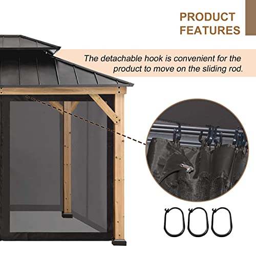 Coastshade Universal Replacement Canopy Mosquito Netting Screen Sidewalls Only For 10' X 10' Gazebo Canopy,Black #TOP1