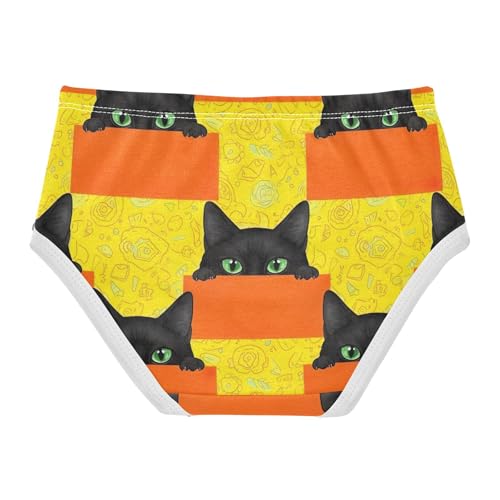 Black Cartoon Cats Orange Yellow Cute Panties Girl Toddler Girls Underwear Cotton Designer Briefs Undies Kids 2t2