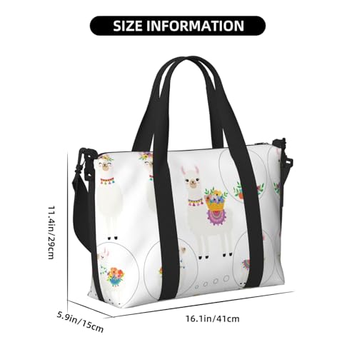 Llama Print Hand Travel Bag,Gym Bag,Weekend Travel Overnight Bag,Tote Bag Sports Bag For Women Men2