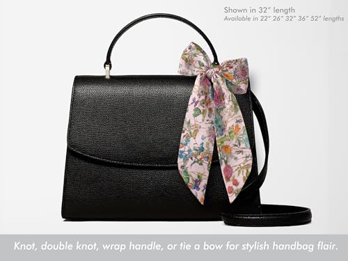 Liberty London Purse, Head, or Neck Scarf - "Wild flowers Pink" Skinny Scarf - Headband, Handbag, Purse Handle - Silky Tana Lawn Cotton3