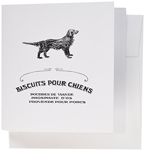 Cartes de voeux vintage 3dRose biscuit de chien antique français lot de 12 format 6x6