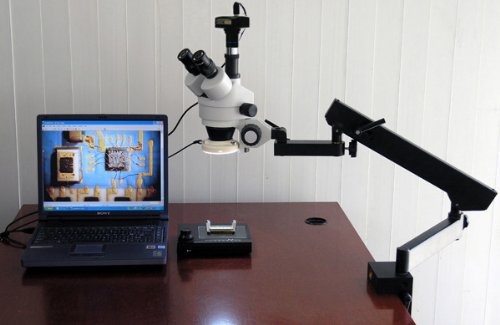 Amscope Sm-6Tz-54S-9M Digital Professional Trinocular Stereo Zoom Microscope, Wh10X Eyepieces, 3.5X-90X Magnification, 0.7X-4.5X Zoom Objective, 54-Bulb Led Light, Clamping Articulating Arm Stand, 110V-240V, Includes 0.5X And 2.0X Barlow Lenses And 9Mp Camera With Reduction Lens And Software #TOP1