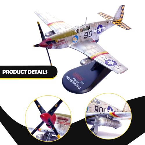 Avion de chasse P-51B maquette robuste 1:72 décorative