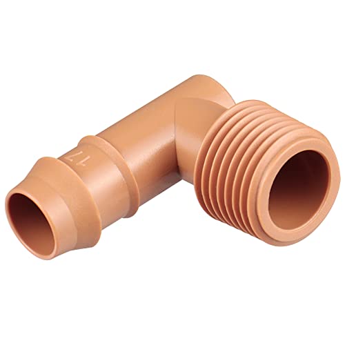 Gardrip 1/2 Inch Threaded Drip Irrigation Male Adapter：drip Irrigation Universal Pvc Adapter 1/2" Male Pipe Thread (Mpt) X 1/2" Barb Elbow Swing Pipe Irrigation Fittings (10 Pack) #TOP1