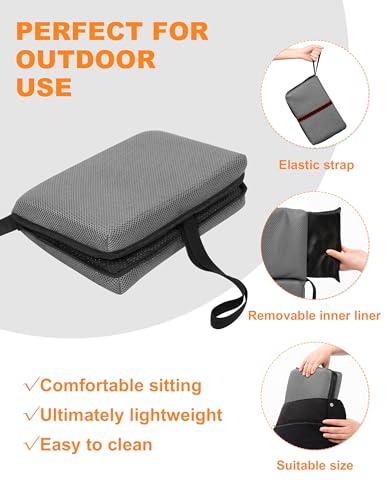Image of FASTMOMENT Airplane Seat Cushion Portable Travel Cushion for Comfort Foldable Stadium Pad with Breathable Fabric Seat Pad Perfect for Long Flights, Office, Bleacher, Camping