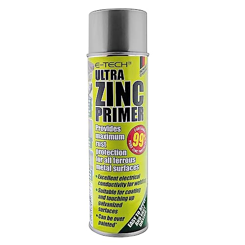 E-TECH Ultra Zinc Primer Anti-Rust - 500ml - Ideal for vehicle chassis and sub-frame restoration and protection