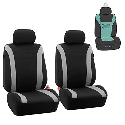 FH Group Car Seat Covers Cosmopolitan Flat Cloth Car Seat Covers Front Seats Only Gray Automotive Seat Covers, Airbag Compatible Universal Fit Interior Accessories Cars Trucks SUV Car Accessories