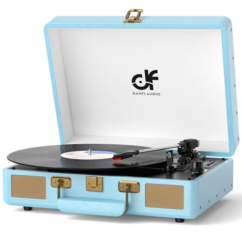 Giradischi Vinile Portatile Bluetooth: 3 Velocità Con Altoparlanti E Cuffia, RCA, Stile Vintage