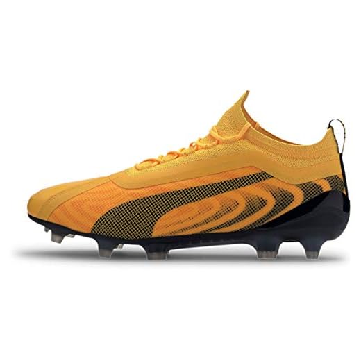 PUMA Mens One 20.1 Firm GroundArtificial Grass Soccer Cleats Cleated,Firm Ground,Turf - Green,Yellow - Size 9.5 M