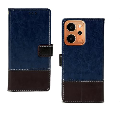 Image of amazon basics Realme P4 Power 5G Flip Cover | Card Pockets Wallet & Stand | Flip Cover for Realme P4 Power 5G (Blue Coffee)