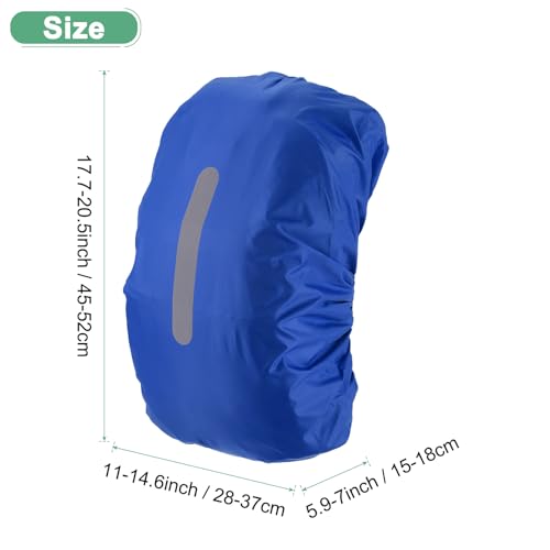 Housse de pluie pour sac à dos 30-40L M METERXITY avec sangle réfléchissante verticale bleu saphir - 3