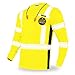 KwikSafety (Charlotte, NC) RENAISSANCE MAN | Class 3 Long Sleeve Safety Shirt | ANSI Work Wear | Hi Vis Moisture Wicking Silver Fishbone | Men Women Construction Exercise Security | Yellow XL