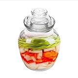  Glass Pickle Fermentation Crock Glass fermentador Vidrio engrosado Sellado transparente Pickle Pickle Pickle Home Pickle Adecuado for salsa de chile, mermelada, decapado de zanahoria, etc. tarro de al