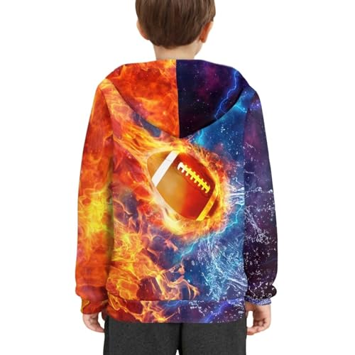 Image of WELLFLYHOM Boys Hooded Sweatshirts Hoodie Pullover Cool Graphic Crewneck Blouses Size 6-16