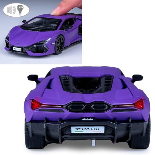 JAMARA 402619 Lamborghini Revuelto Diecast 1:32 inkl. Knopfzellen - Modellauto Spielzeug, Kinder Car, Model Miniatur Fahrzeuge, Geschenkidee Kids, Türen Manuell öffnen/schließen