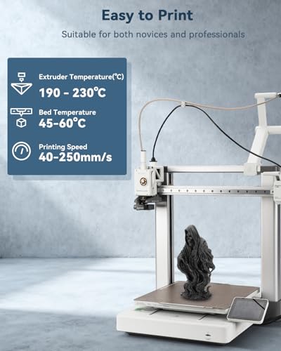 Image of 3DHoJor PLA Filament 1.75mm Black,3D Printing Filament,1kg Cardboard Spool (2.2lbs), Fit Most FDM 3D Printer,Dimensional Accuracy + /- 0.03 mm,Vacuum Packaging, No Brittle Filaments