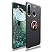 Produktbild XCYYOO Hülle Kompatibel mit Huawei P30 Lite mit Ring Kickstand,360 Grad Drehbarer Ständer Auto Magnet Ring,Schutz Stoßdämpfung Weichen Silikon TPU Cover,Schwarz + Roségold
