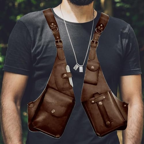 Arnés antirrobo para evitar hurtos con cartera medieval retro de hombro doble ajustable 3